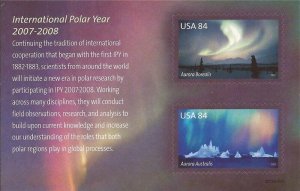 US Stamp - 2007 International Polar Year - 2 Stamp Souvenir Sheet #4123