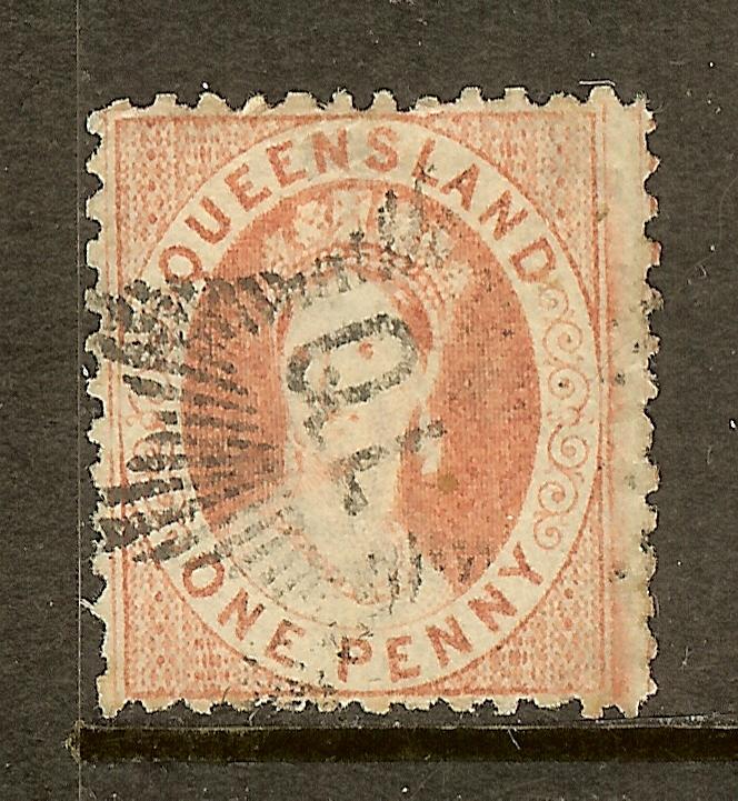 Queensland, Scott #44, 1p Queen Victoria, P12, Used