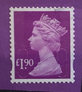 GREAT BRITAIN MACHINS SELF-ADHESIVE 2012 £1.90 MAUVE  SGU2954 USE