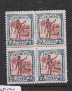 Penrhyn Island SG 40 Block of Four MNH (2djp)