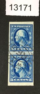 MOMEN: US STAMPS  # 347 LINE PAIR VF USED $100+  LOT #13171