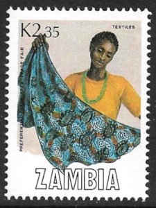 ZAMBIA 1988 2.35K TEXTILES Trade Fair Issue Sc 445 MNH