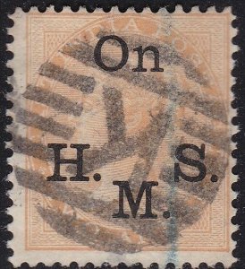 1858 INDIA, SG O33a 2a. orange Used - 'K' Goa stamp
