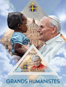 Togo - Pope John Paul II - Stamp Souvenir Sheet - 20H-630