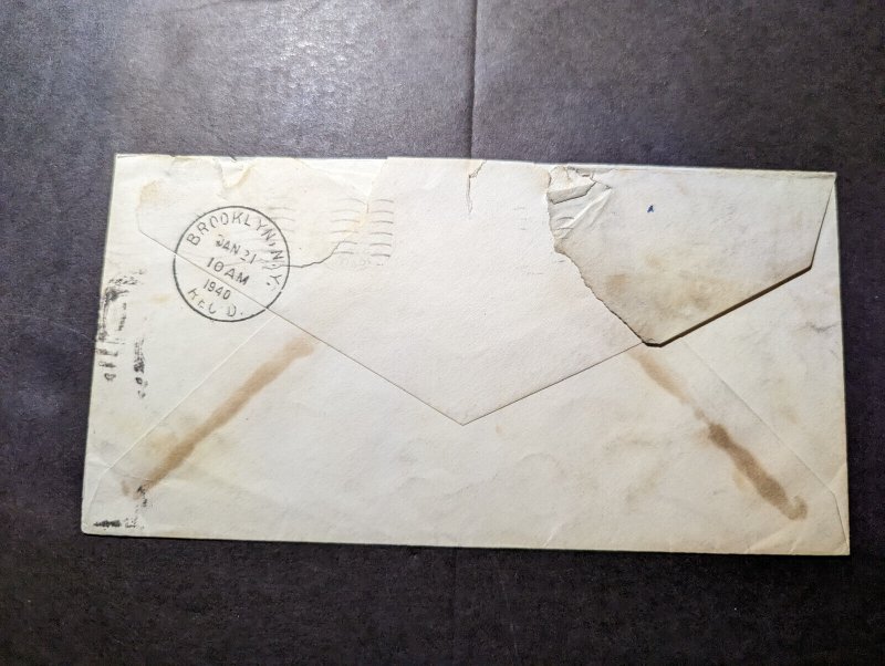 1940 USA Airmail Special Delivery Cover Miami Beach FL to Brooklyn NY