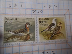 Iceland #  671-72  MNH   Birds