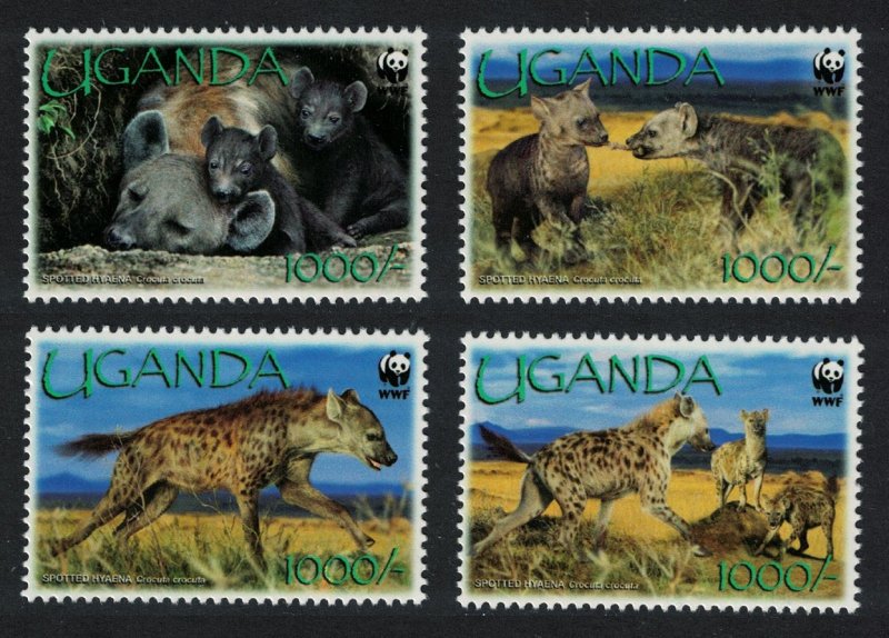 Uganda WWF Spotted Hyaena 4v SG#2551-2554 MI#2663-2666 SC#1892a-d CV£8