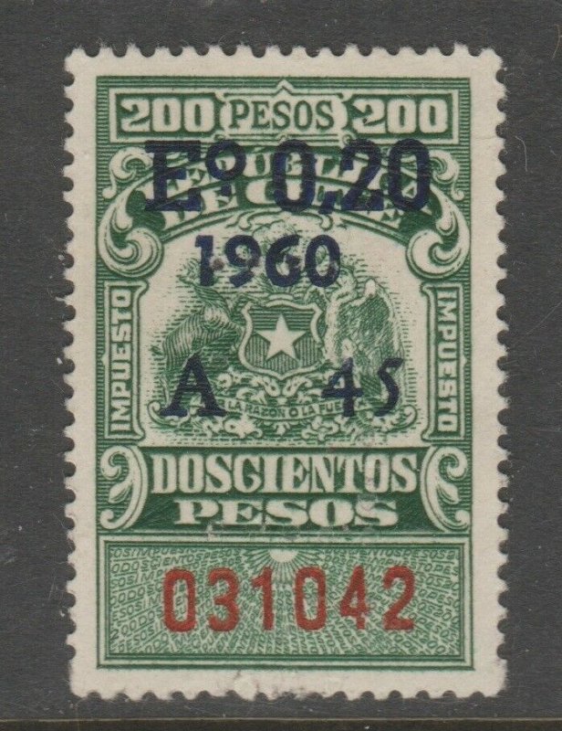 Chili 200 Peso Cinderella revenue fiscal stamp 5-23-41 @