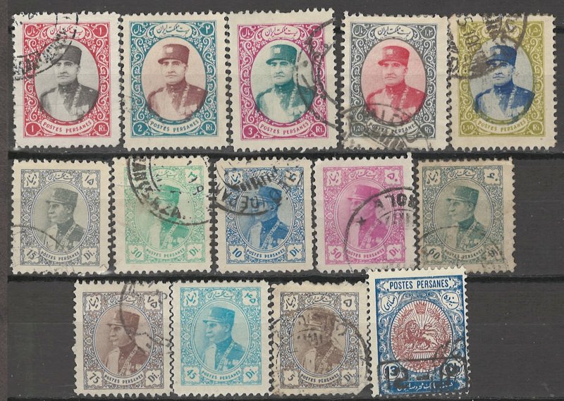 COLLECTION LOT # 4136 IRAN 14 STAMPS 1915+ CV+$24