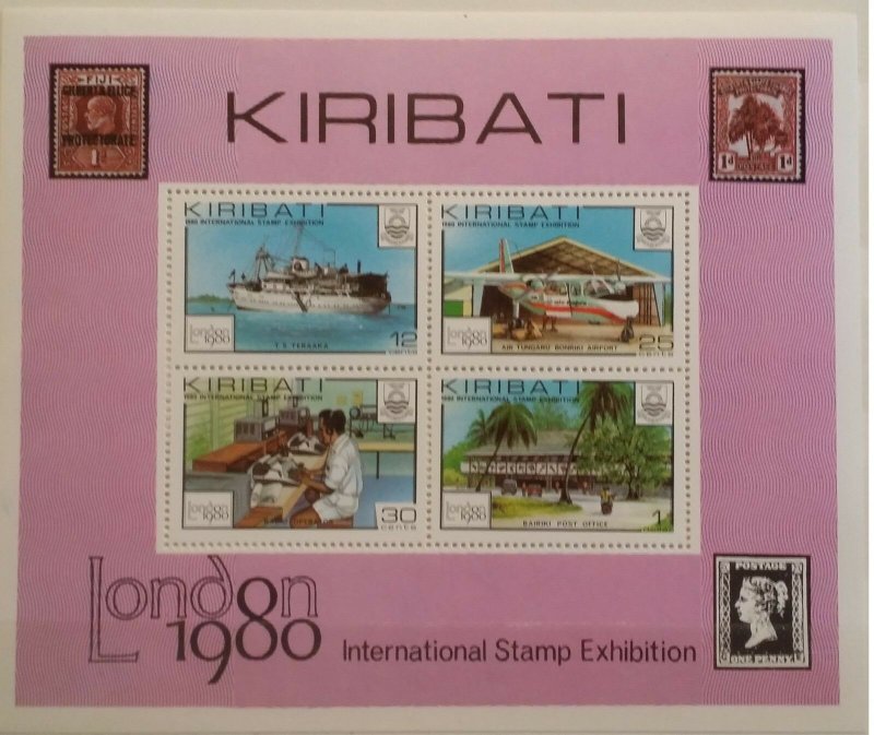 Kiribati 1980 International Stamp Exhibition London 1980 England 5 items MSheets