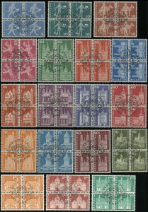 SWITZERLAND Sc#382-399 Mi#696-713 First Day Issue Cancel Postage Blocks NH OG