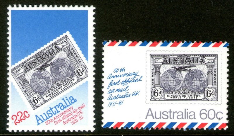 AUSTRALIA 50th Anniv First Official Airmail - Australia to UK (1981) MNH