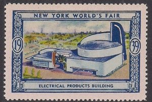 ELECTRICAL PRODUCTS building 1939 Nicklin Stamp VF nh NYWF