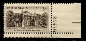 US Stamps #1081 MINT OG NH PLATE SINGLE