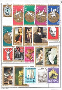 HUNGARY #Z38 Mixture Page of 20 stamps.  Collection / Lot