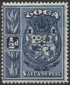 TONGA 1897, 1/2d, Sc 38 MLH, F-VF, Coat of Arms