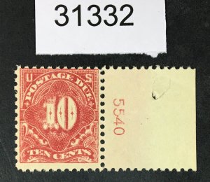 US STAMPS # J65 PLATE SINGLE MINT OG NH CAT. $65 LOT #31332