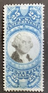 USA REVENUE STAMP SECOND ISSUE 1871 25 CENTS CUT CANCEL. SCOTT #R112