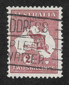 Australia Scott 125 Used H - 1935 2sh Kangaroo, Perf 12, Wmk 228 - SCV $2.75