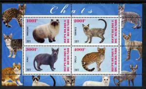 Burundi 2011 Domestic Cats #6 - pale blue background perf...