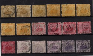 Western Australia 1864-79 fine used collection shades CC Perf 12.5 WS37036