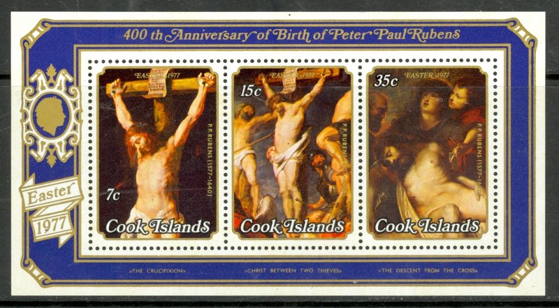 COOK ISLANDS 1977 EASTER Souvenir Sheet Peter Paul Rubens ART Sc 473a MNH