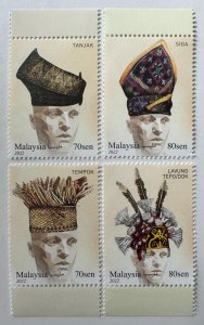 Malaysia 2022 Traditional Men's Headgear Set of 4V MNH