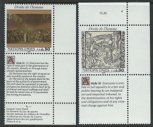 UN Geneva Switzerland Scott 224-225 MNH Complete Set