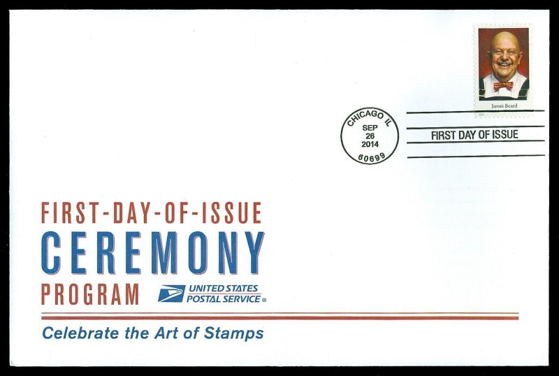 Scott 4924 Forever Chef James Beard First Day Cover with Ceremony Program Insert