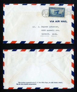 VF/XF Jumbo margin # 650 on Airmail cover from Brownsville, TX - 4-27-1929