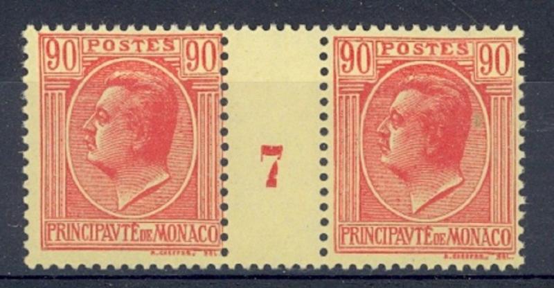 Monaco Scott 83 Mint hinged MILLESIME #7 PAIR (Catalog Value 25 Euros)