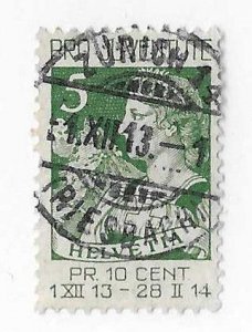 Switzerland Sc #B1 used with dated CDS