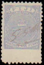 Fiji #40 Pen Cancel Single Incomplete Set, 1879, Used