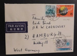 1969 Japanese Air Mail Cover Ku Tokyo Nippon Japan to Hamburg West Germany