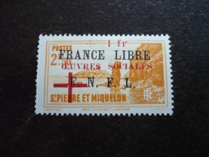 Stamps - St Pierre Miquelon - Scott# B10 - Mint Hinged Part Set of 1 Stamp