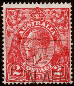 Australia Scott 28, Red, Die I, Perf. 14 (1922) Used F-VF M