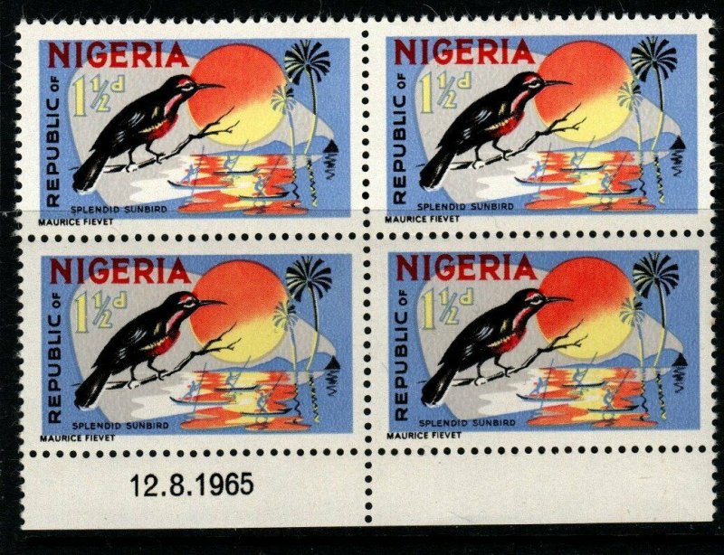 NIGERIA SG174 1966 1½d DEFINITIVE MNH BLOCK OF 4