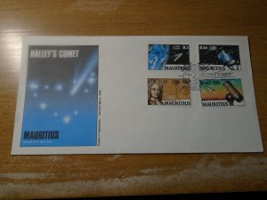 Mauritius  #  625-28  FDC  Isaac  Newton