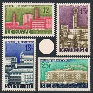 France 874-877, MNH. Michel 1188-1191. Reconstruction of war-damaged cites,1958.