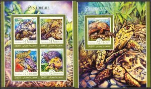 Djibouti 2016 Reptiles Turtles (2) sheet + S/S MNH