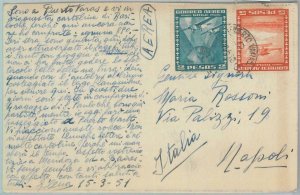 81551 - CHILE - POSTAL HISTORY -   POSTCARD  to ITALY  1951