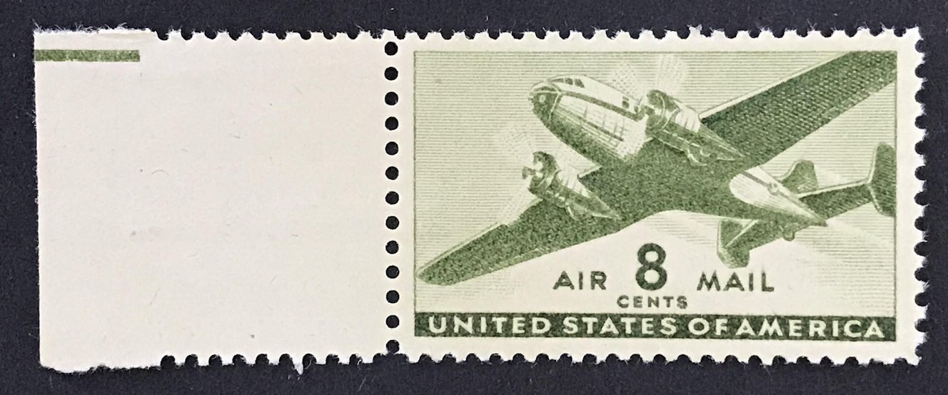 US postal Stamps. Twin-Motored Transport Planes. 1944