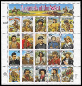 PCBstamps   US #2870 Sheet $5.80(20x29c) Legends / West, RECALLED, MNH, (1)