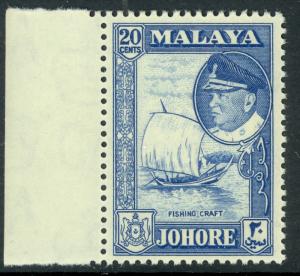 MALAYA JOHORE 1960 20c DHOW Pictorial Scott 164 MNH