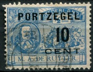 Netherlands Sc#J36 Used, 10c on½c Prus bl, Postage due - 1907 (1907)