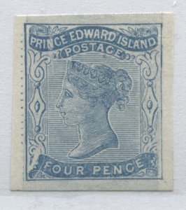 Prince Edward Island 1868 4 pence Plate Proof greyish blue (1860 3d on reverse)