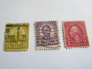 US Stamps, Scott .# 589,#555,#589?,, used Set of 3 Stamps,