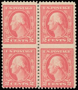 US Scott #499 Mint-NH Blk/4, Blind Perfs - Looks Imperf, Part Perfs Across Lower
