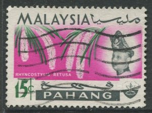 STAMP STATION PERTH Pahang #87 Orchids & Sultan Abu Bakar Used 1965