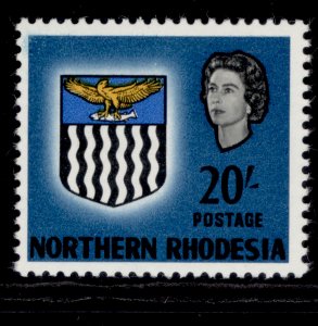 NORTHERN RHODESIA QEII SG88, 20s blue, NH MINT. Cat £22.